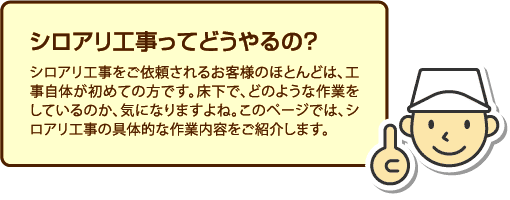 シロアリ工事ってどうやるの? シロアリ工事ってどうやるの?
